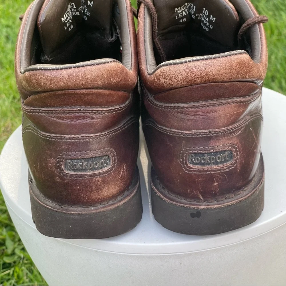 Rockport Boots Mens 10 M Brown Leather Hydro Shield Waterproof Ankle ME3221